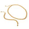 Fashionable minimalist titanium steel round bead chain necklace, unique trendy 18K gold stainless steel bracelet