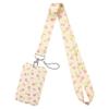 Cute Bow Pattern Lanyard with Clear ID Badge Holder Detachable Durable Strap for Outdoor Activity Pass Office Work Use