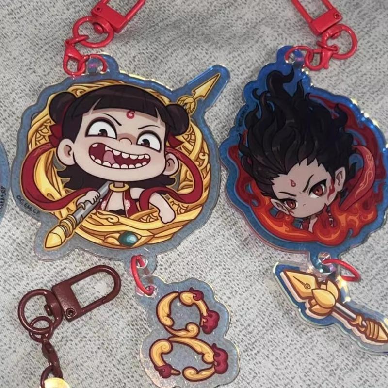 Fashionable Nezha Anime Acrylic Keychain for Fan and Collectors Double Sided Print Sturdy and Colorful Accessory