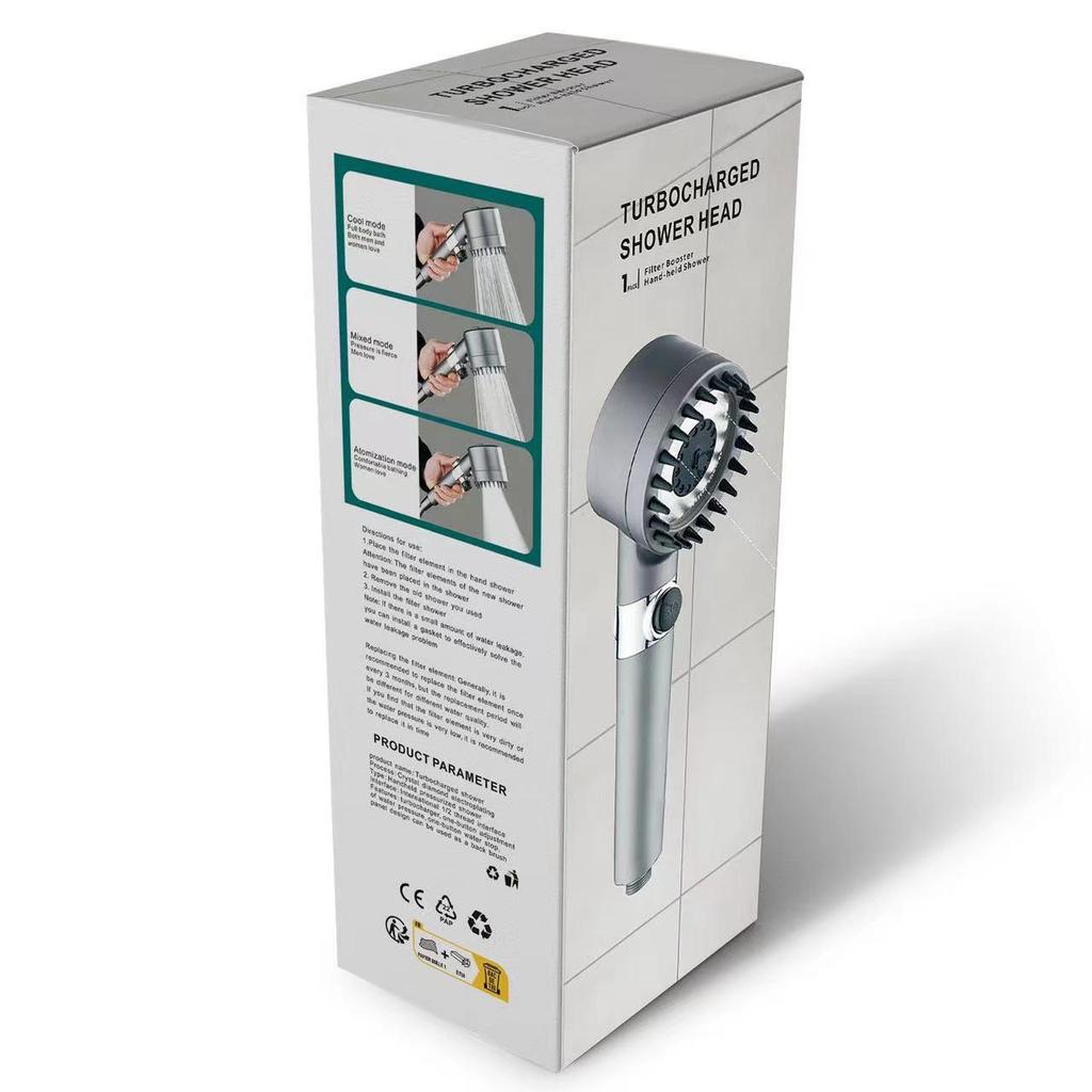 Ultra-Strong Supercharged Massage Shower Head Set with Filter & Hose