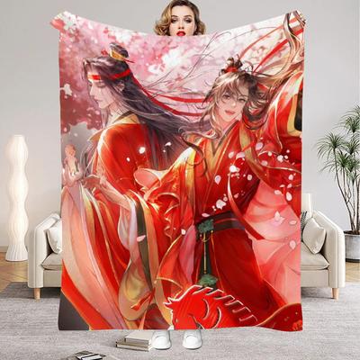Modaozushi W&L Printed Flannel Blanket for Home Living Room Bedroom Decor New Year Christmas Gift for Kids