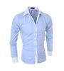 Herren Slim Fit Color Block Quadratischer Ausschnitt Langarmshirt 2024
