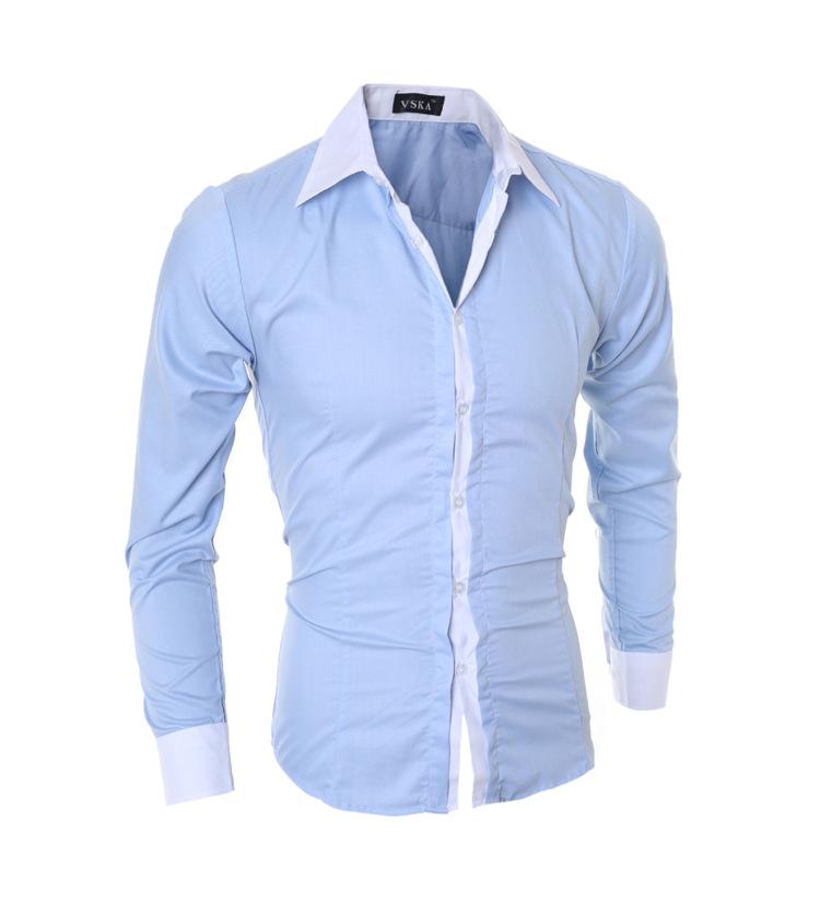 Herren Slim Fit Color Block Quadratischer Ausschnitt Langarmshirt 2024