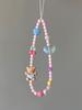 Cute Teddy Bear Mobile Phone Chain Original Design Fresh And Youthful Girl Heart Instagram Style Pink Cherry Heart Beading, Ni
