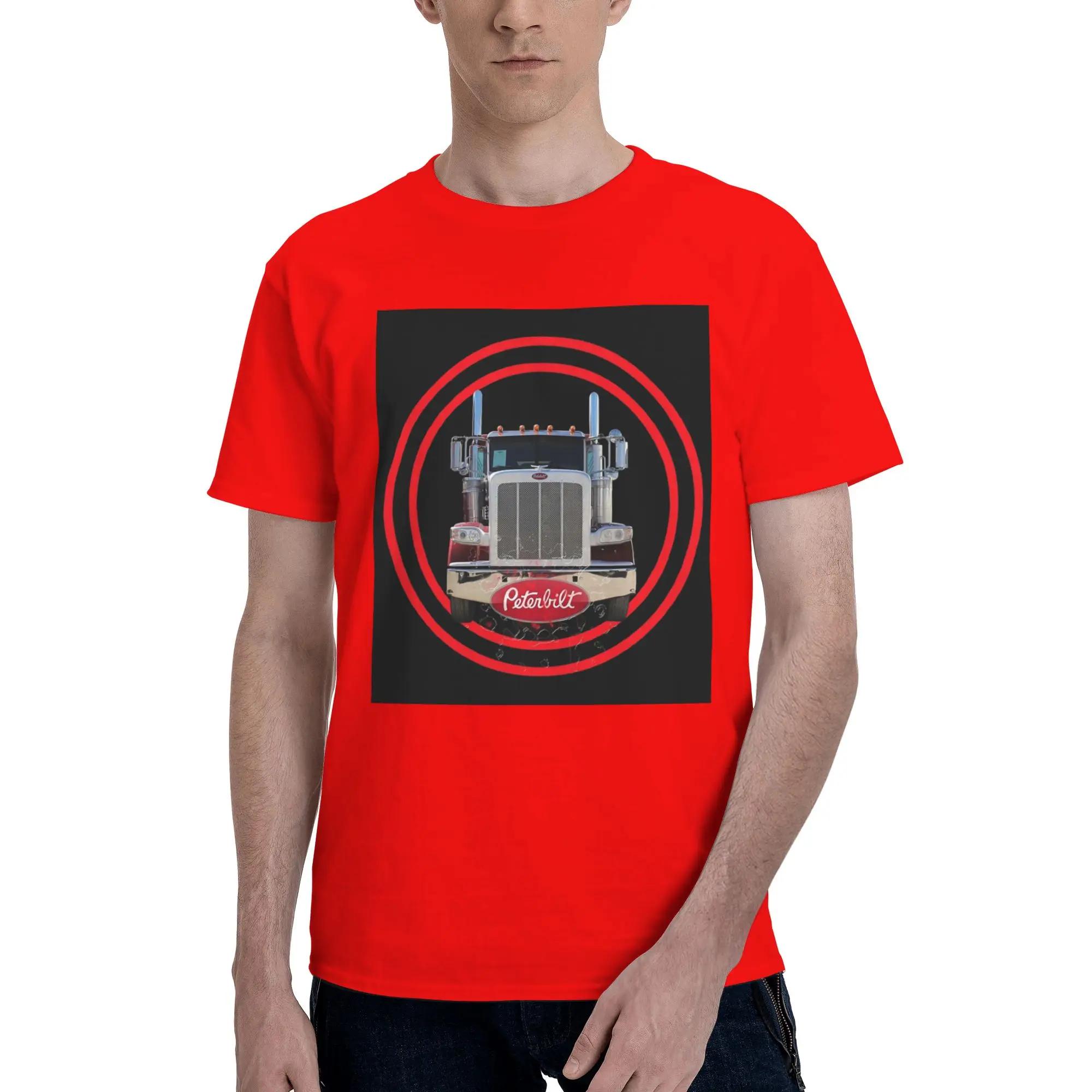 Truck Logo peterbilt Men TShirt Plus Size T Shirts Mens Round Neck Cotton Tees Short Summer Male S