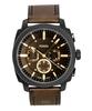 Machine Chronograph Leather Strap Brown Dial Quartz FS6101 Men's Watch