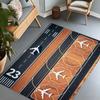 Airport Runway Airplane Pattern Area Rug Aviation Theme Kids Room Floor Mat Soft Non-Slip Home Decor Carpet for Living Room