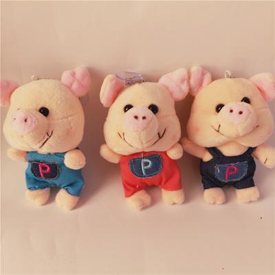 13CM Cinta Cowboy Porco Pelúcia Brinquedos Novo Bonito Presente de Natal Pingente Bicho de pelúcia Pingente de enchimento Presente de Natal para Meninas e Meninos