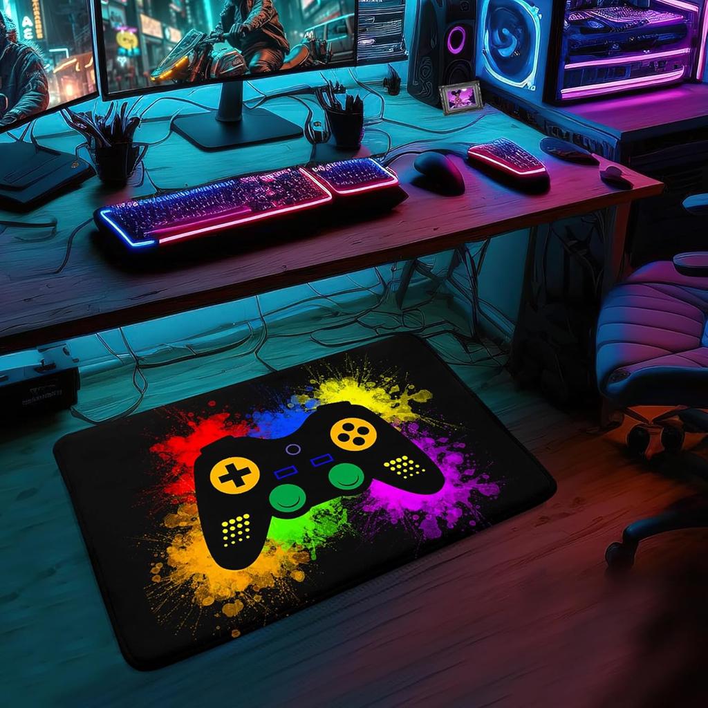 Gaming Rugs for Boys and Teens Bedroom, Non-Slip Gamepad Controller Carpet, Decorative Gamer Rug for Living Room