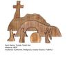 Crèche en bois représentant un tombeau vide, avec scène de la Nativité et de la Résurrection, pour la maison, le bureau ou l'église. Décoration religieuse pour Pâques.