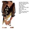 Women Dress See-through Mesh Patchwork Plus Size A-line V Neck Shiny Sequin Loose Long Sleeve Letter Print Above Knee Length Mini Dress