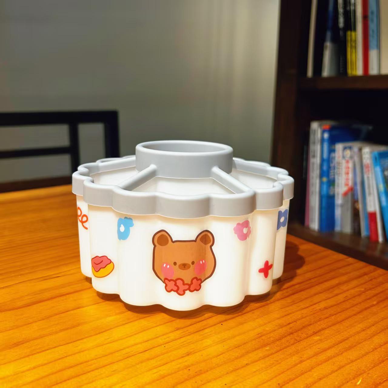 Креативный вращающийся мультяшный держатель для ручек и косметики большой вместимости