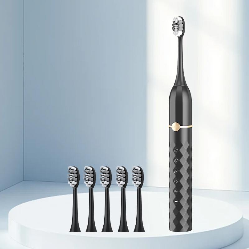 Adult Sonic Electric Toothbrush Rechargeable Battery-Powered Teeth Whitening Waterproof IPX8 Travel-Friendly Plastic Housing