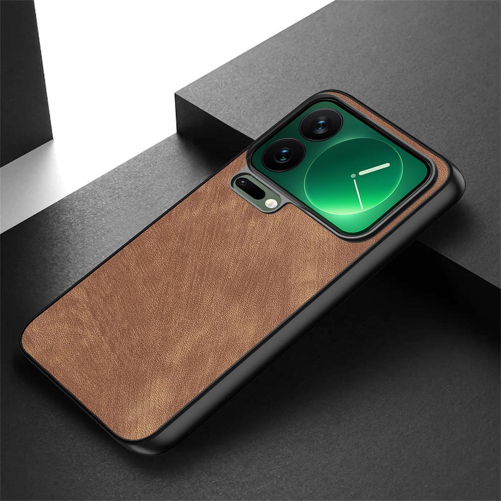 Retro Leather Phone Case For Xiaomi 17 15 14 Pro Ultra 17 Pro Max 15T 14T Pro Slim Skin Feeling Wireless Charging Cover
