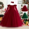 European & American Christmas Girl's Sequin Mesh Princess Dress - Long Evening & Birthday Gown