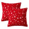 Throw Pillowcase Christmas Snowflake Printed Hidden Zipper Design Dust-proof Soft Comfortable Touch