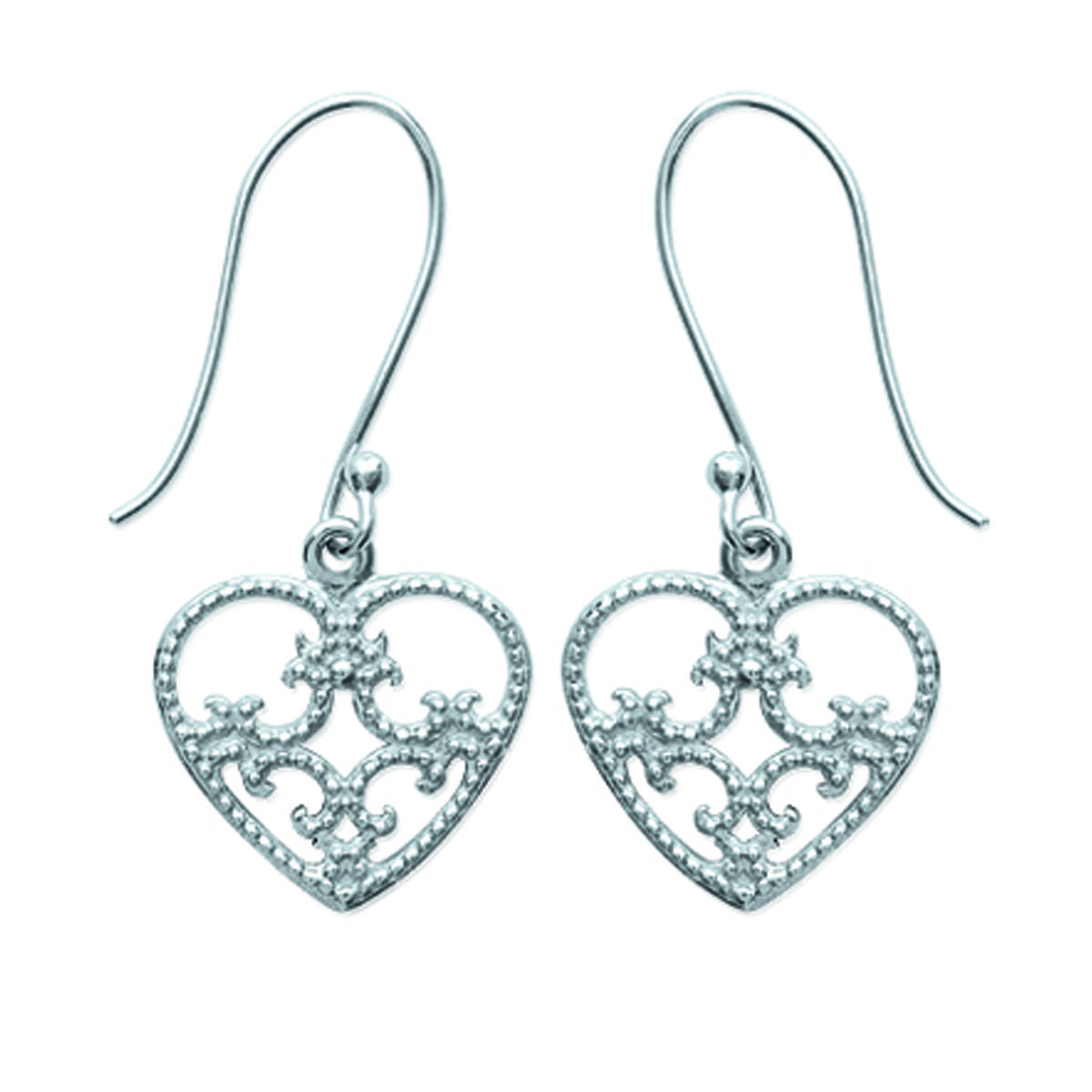 

Les Trésors De Lily [K3819] - Boucles Argent Love argenté (rhodié) - 13x28 mm