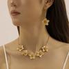 Fashion retro ins trend exaggerated multi-element metal tassel love flower peach heart lady item