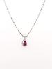 [KASHIMA] SV925 0.45ct Pear-Shaped Ruby Pendant with SV925 Cut Ball Chain