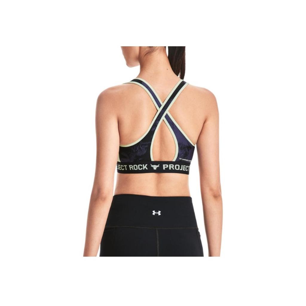 Under Armour Reggiseno Sportivo con Stampa Lettere Supporto Medio Donna Intimo Nero 1374640-001
