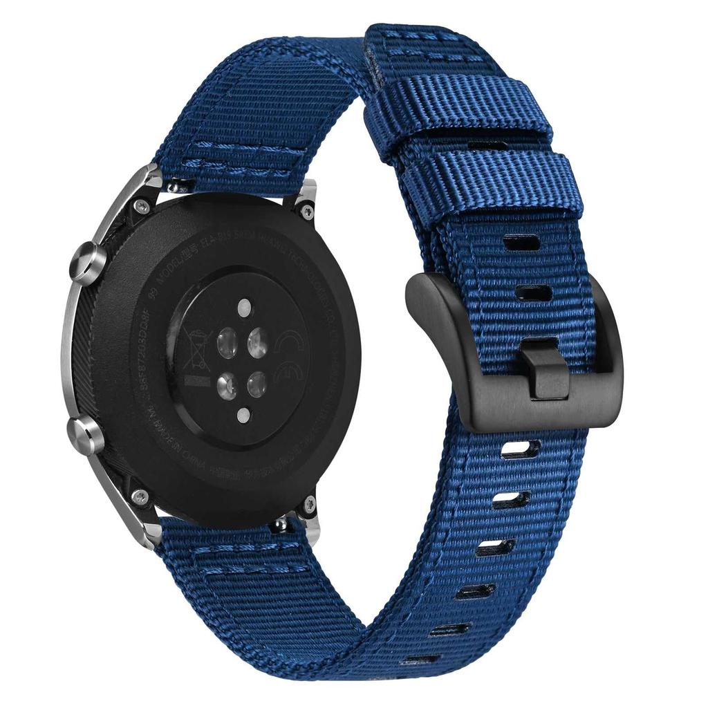 Nylon Watch Military Watch Replacement Fabric Double Strap Nylon Quick Buckle [ANNEFIT] Band, Band, 22mm, Belt, Release, Blue/Black