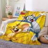 1pc Tom Jerry Blanket Lightweight Flannel Throw For Sofa, Bed, Travel, Livingroom, Office, Couch, Chair, And Bed