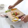 12.6 Inch White Ceramic Divided Plate With Bamboo Cutting Board Slimming Diet Meal Plate Dish Dinner Serving Plate