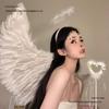 Angel Fairy Wings Cosplay: White Feather Costume Set for Women - Perfect for Halloween and Christmas Decor.
