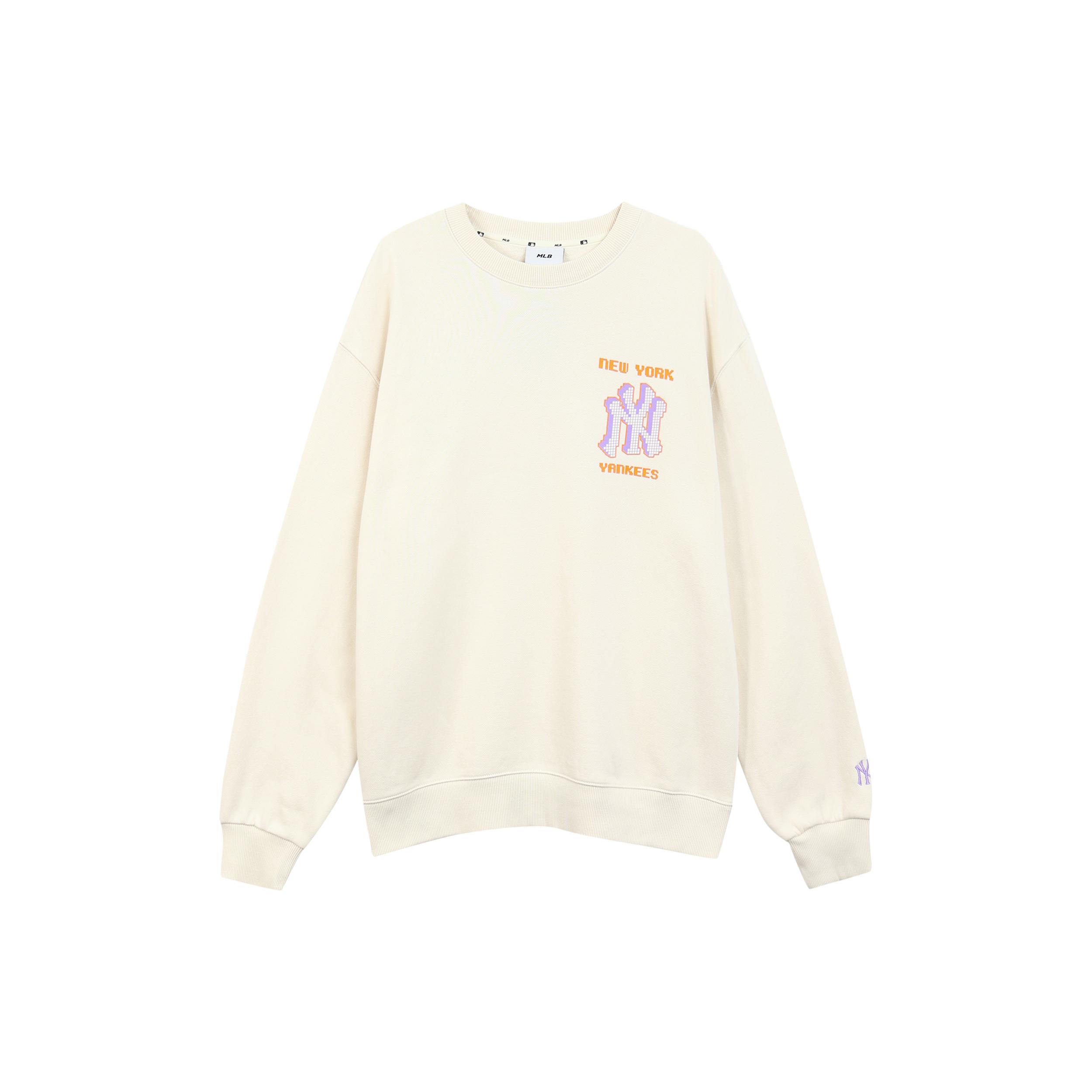 MLB Sweatshirt Unisex Cream White 3AMTX0214-50CRS L