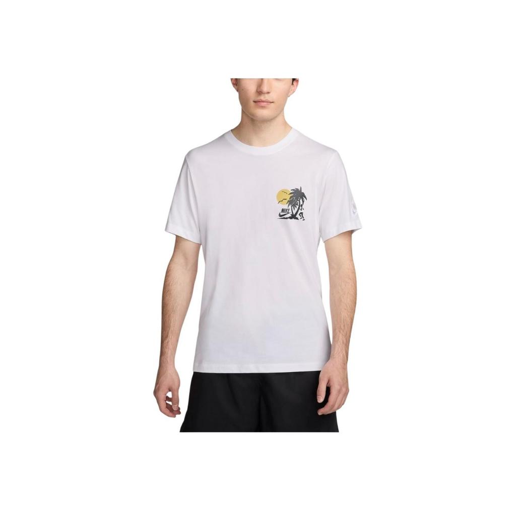 Nike Round Neck Printed Straight Fit Short Sleeve T-Shirt Men Tops White HF5533-100