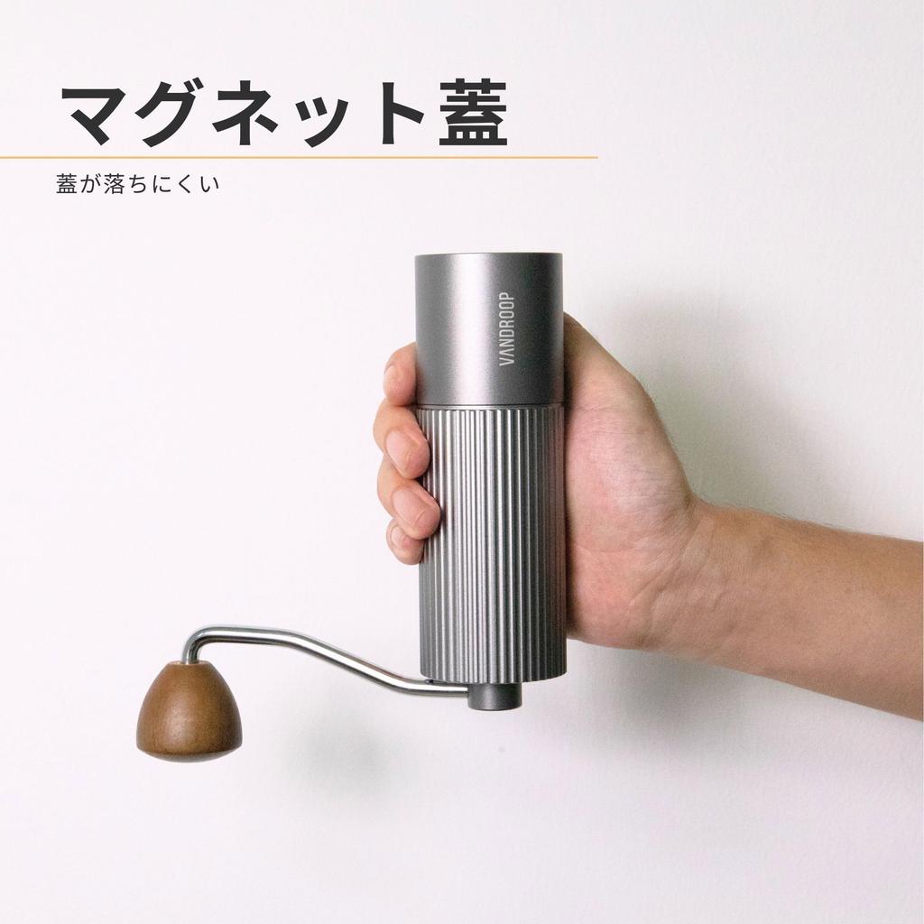 Vandroop Manual Coffee Grinder, 25g Capacity, Portable, Easy To Clean, Adjustable Coarseness, Stainless Steel Coffee Grinder with Brush (White)