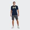 Under Armour Duży nadruk z logo Codzienny T-shirt z okrągłym dekoltem i krótkim rękawem Męskie Góry Niebieski 1370520-408