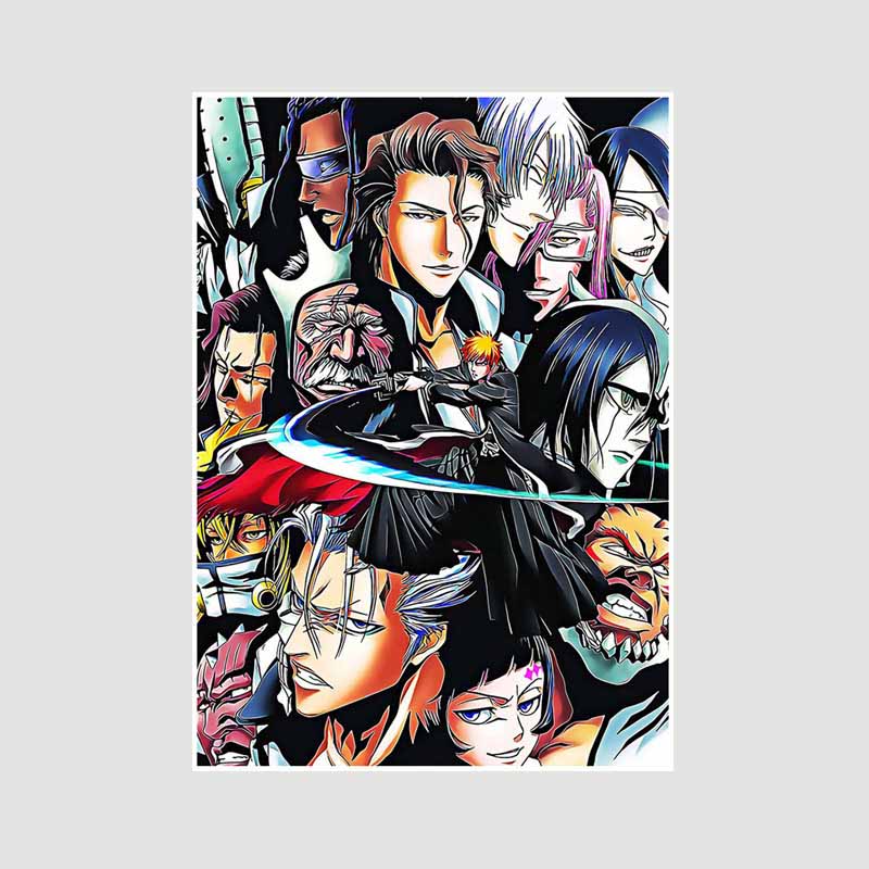 Japanese Anime Bleach Poster Decor Retro White Paper Posters and Prints Wall Art Painting Bedroom Bar Cafe Decoration Mural Fans Collection Gifts
