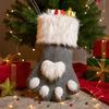 Dog Paw Socks Christmas Tree Decoration with Red Heart Gray Padding Pet Lover Gift for Fireplace Mantle Holiday Party Favor