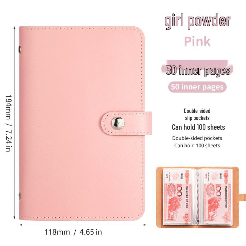 Międzynarodowy album oszczędnościowy na gotówkę A6: Księga do przechowywania banknotów o dużej pojemności i księga rachunkowa