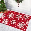 Christmas Door Mat Christmas Snowflake Coir Doormat Xmas Winter Welcome Floor Mat Non-Slip Entrance Door Rugs for Indoor Outdoor