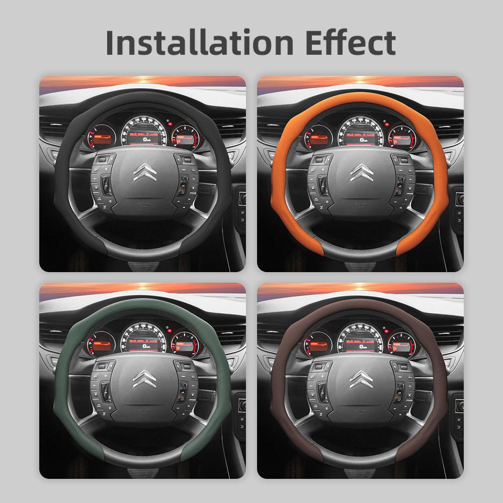 Suitable for Citroen Perforated Leather Steering Wheel Cover C3 C4 X Berlingo C5 Aircross Jumper SpaceTourer Ami X Red Black