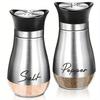 2pcs Salt and Pepper Shakers Set Glass Bottom Salt Pepper Shaker with Stainless Steel Lid Kitchen Decor and Accessories