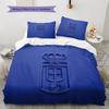 Real Oviedo Muster Bettwäsche Steppdecken-Set Heimdekoration Geschenk (1 Bettbezug + 2 Kissenbezüge (ohne Füllung))
