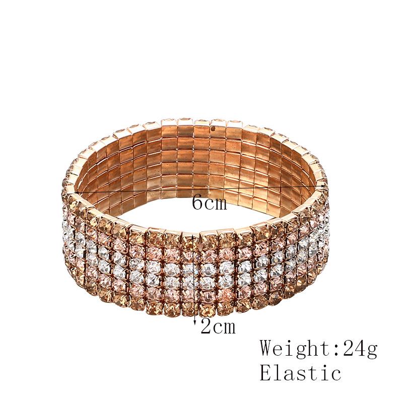 Multi-Row Rhinestone Bracelet Bride Multi-Layer Elastic Crystal Full Diamond Bracelet Women
