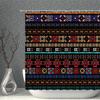 Bohemian Duschvorhang-Set Wasserdichtes Tuch Schwarze Geometrie Fransen Farbig Bedruckte Badevorhänge Mehrere Größen Badezimmer Sichtschutz Dekoration