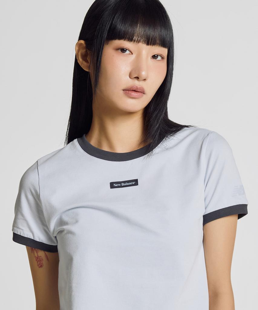 Nyuballanseu Nbneg2W462 / Women Ringer Short Sleeve T-Shirt (L/Blue)