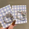 Charming Rhinestone French Duckbill Clip - Cute Cartoon Kitty Design for Bangs and Flyaways