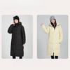 Luxury high-end winter long over-the-knee solid color loose thick windproof down jacket for men and women couples