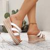 Fashion Summer Flowers Decor Wedge Heel Sandals for Women Fashion Chunky Platform Slippers Woman Comfort Thick Sole Sandalias Mujer 2025