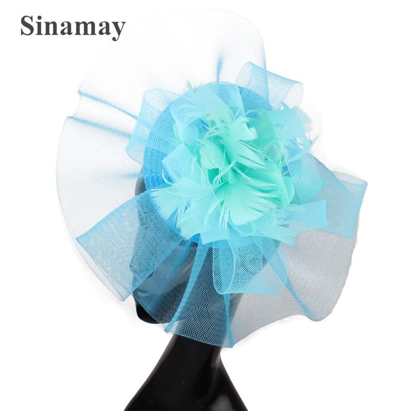 European And American Bride Hair Accessories Feather Headgear Popular Banquet Photo Top Hat Pp Imitation Hemp Headgear