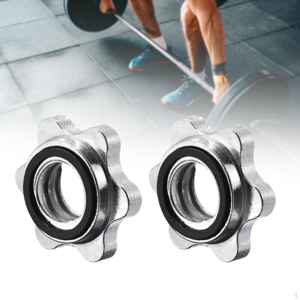 2 Colares de Barra, Colares de Halteres, Abraçadeiras de Parafuso Leves para 25 mm/0,98 Polegadas Esportes