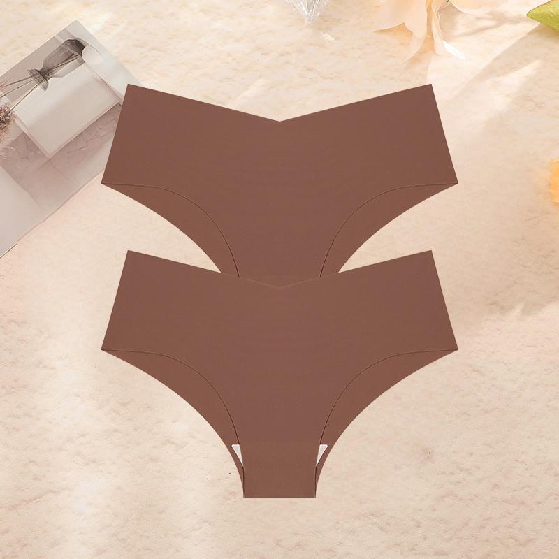 2Pcs/Set Plus Size Underwear Women's Panties Ice Silk Ladies Seamless Underpants Girls Briefs Breathable Sexy Lingerie Female