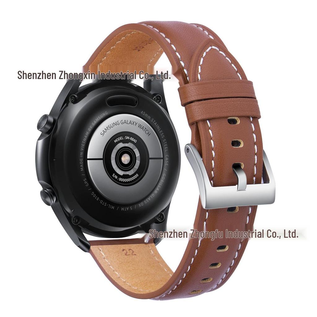 22mm Genuine Leather Strap for Samsung Galaxy 20, Huawei 46mm, and Xiaomi Sports Models