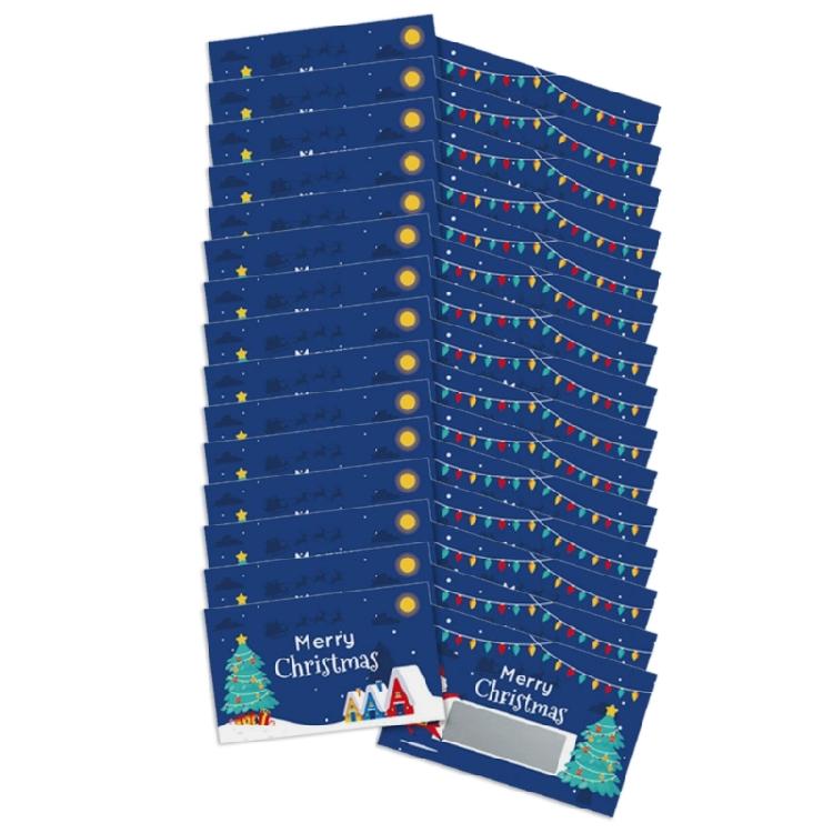 30Pcs Handmade Scratch Off Coupon Cards Christmas Prizes Card for Birthday Wedding Holiday Parties Festival Celebration